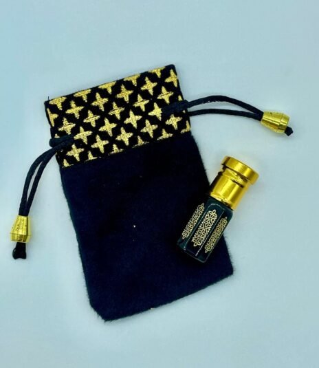 3 ml fancy attar bottle with fancy pouch (black)