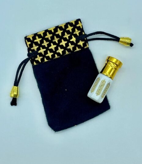 3 ml fancy attar bottle with fancy pouch (white)