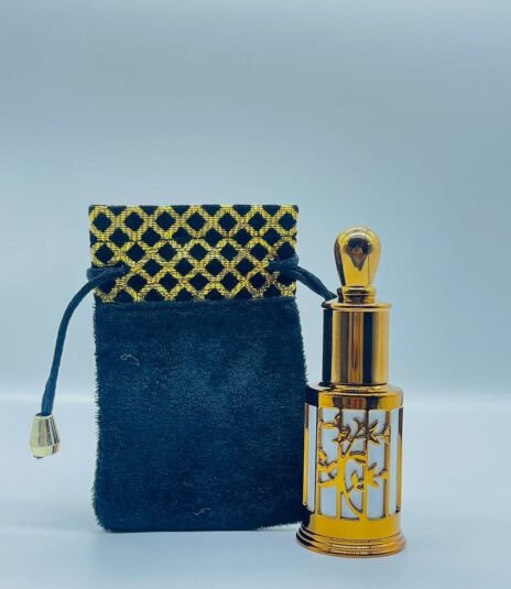 12 ml fancy bronze colour attar bottle with fancy pouch