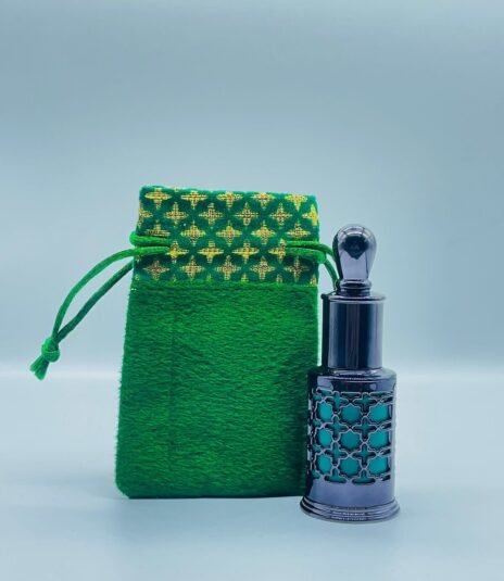 12 ml fancy grey colour attar bottle with fancy pouch