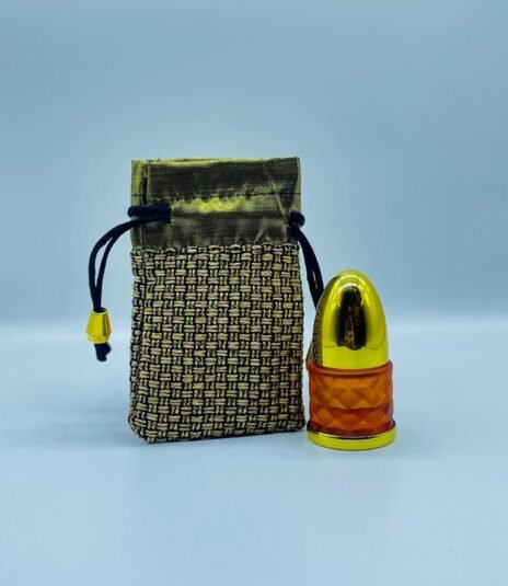 12 ml fancy frosted glass attar bottle with fancy pouch (orange)