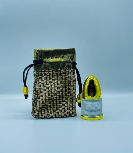 12 ml fancy frosted glass attar bottle with fancy pouch (transparent)