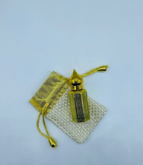 12 ml fancy attar bottle with fancy pouch (gumbad cap)