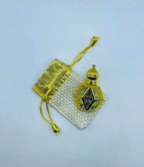 12 ml fancy attar bottle with fancy pouch (triangle shape)
