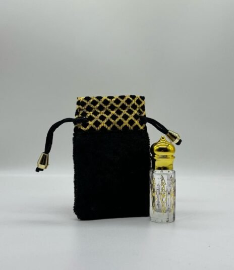 6 ml fancy gold foiling work attar bottle with fancy pouch
