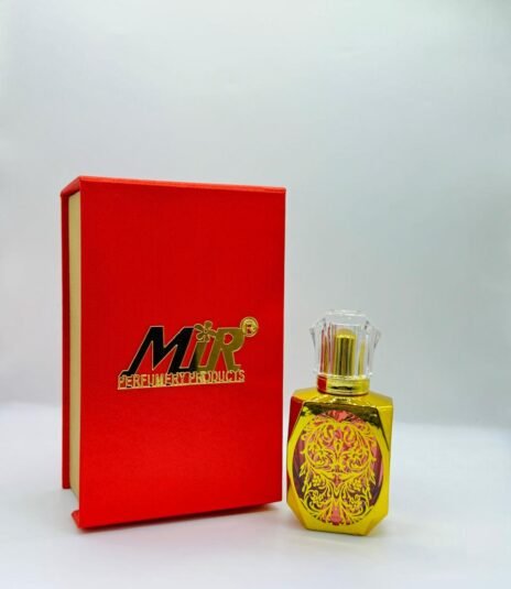 50 ml gold/red colour plated fancy perfume bottle with fancy gifting box