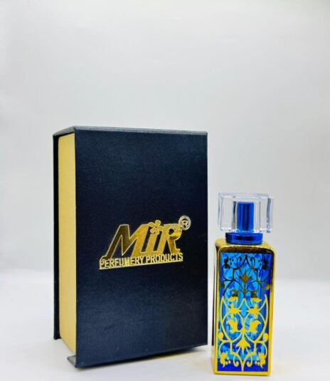 50 ml blue colour plated fancy perfume bottle with fancy gifting box
