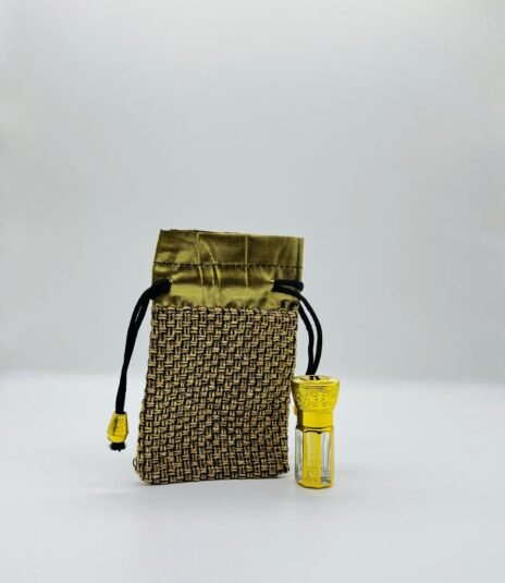 3 ml gold plated fancy attar bottle with pouch