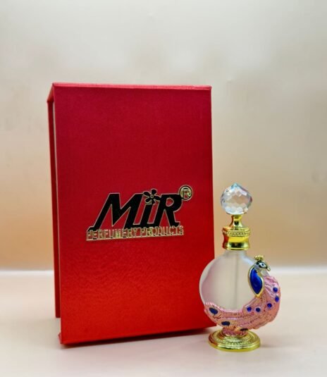 12 ml peacock type beautiful attar bottle with fancy gifting box (pink)