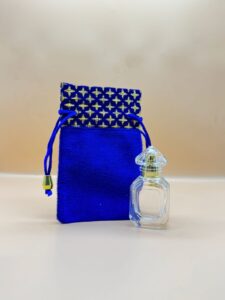 12 ml crystal clear transparent attar bottle with fancy pouch