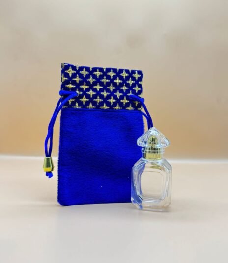12 ml crystal clear transparent attar bottle with fancy pouch