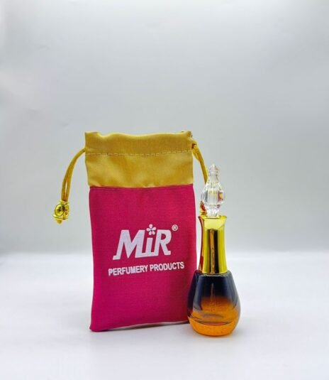 12 ml amber black colour attar bottle with fancy pouch