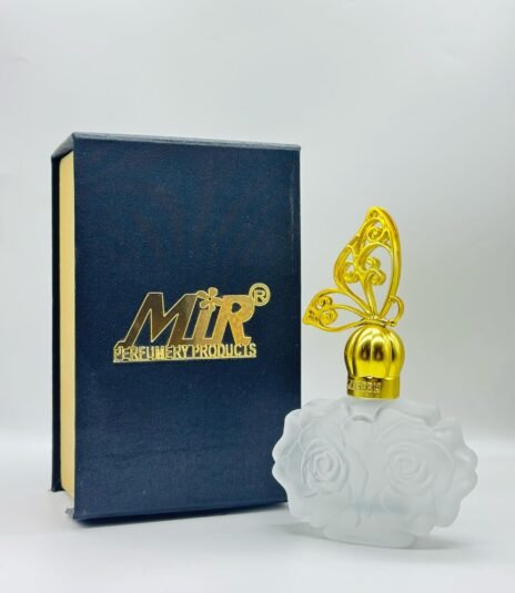 50 ml beautiful flower style\ butterfly cap perfume bottle with fancy gifting box (golden)