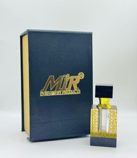 6 ml marble finish black gold crystal attar bottle with fancy gifting box