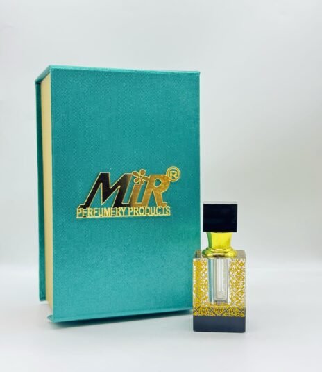 3 ml marble finish black gold crystal attar bottle with fancy gifting box