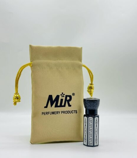 6 ml beautiful black and white attar bottle with fancy pouch