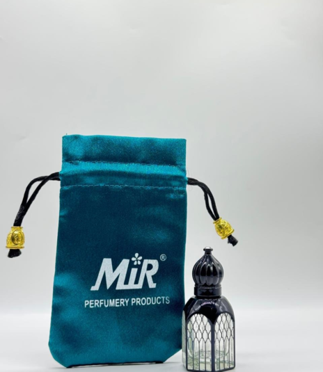 12 ml fancy black colour attar bottle with fancy pouch